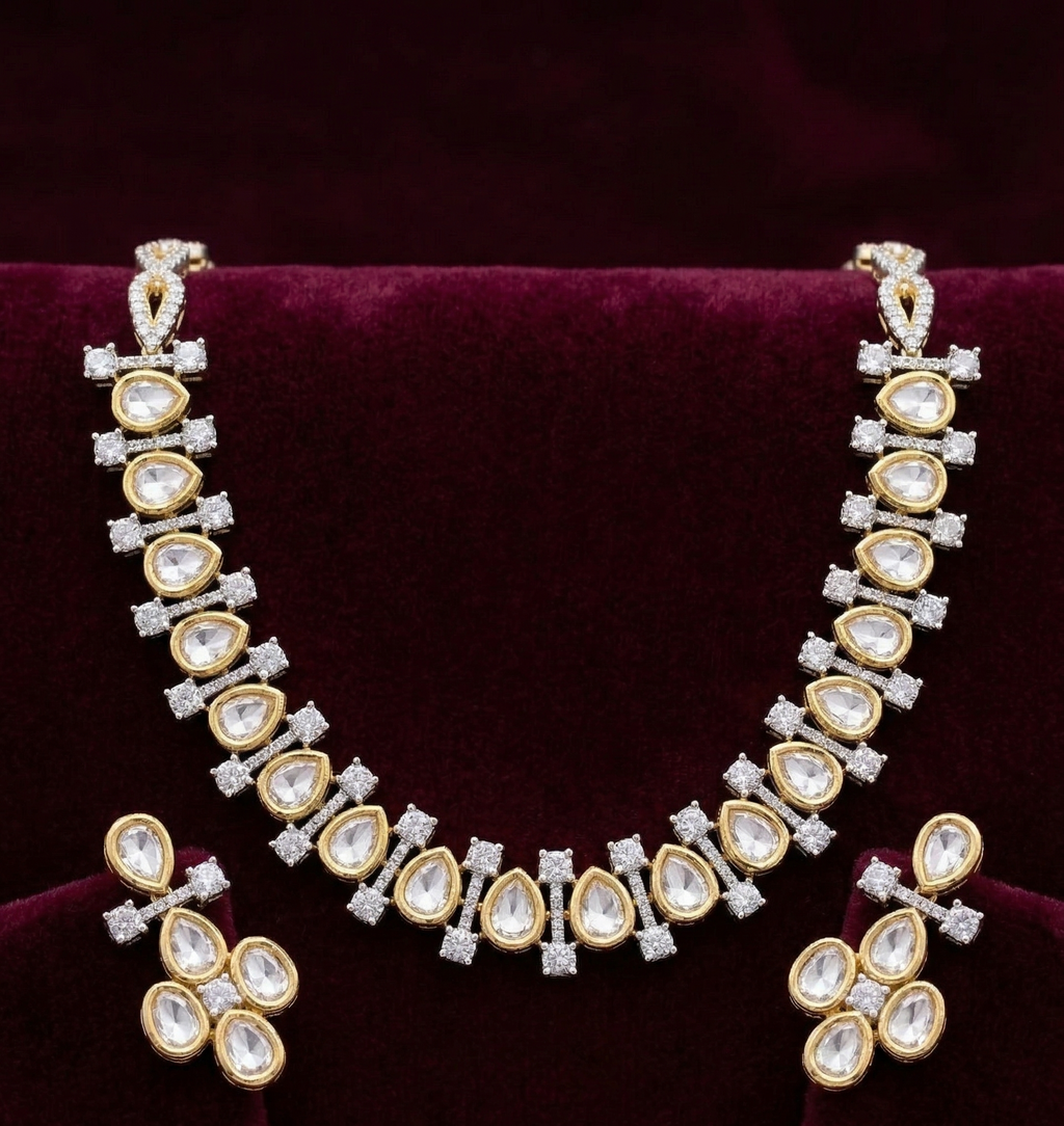 Tatvam mossanite necklace set