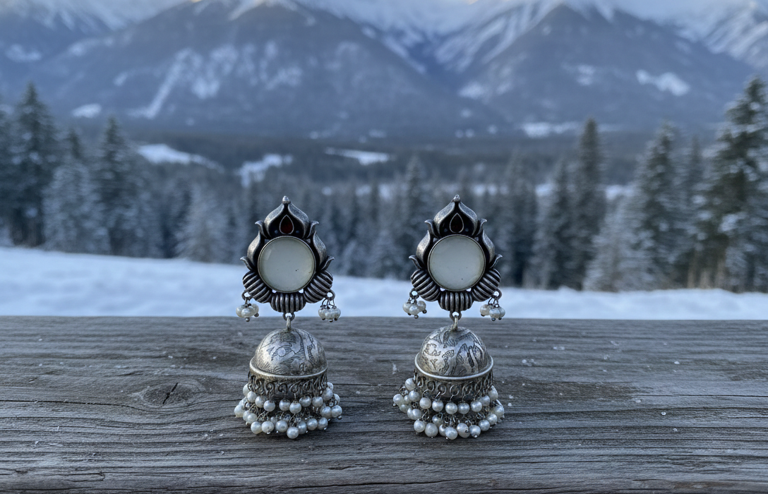 Anandam metal jhumki earrings