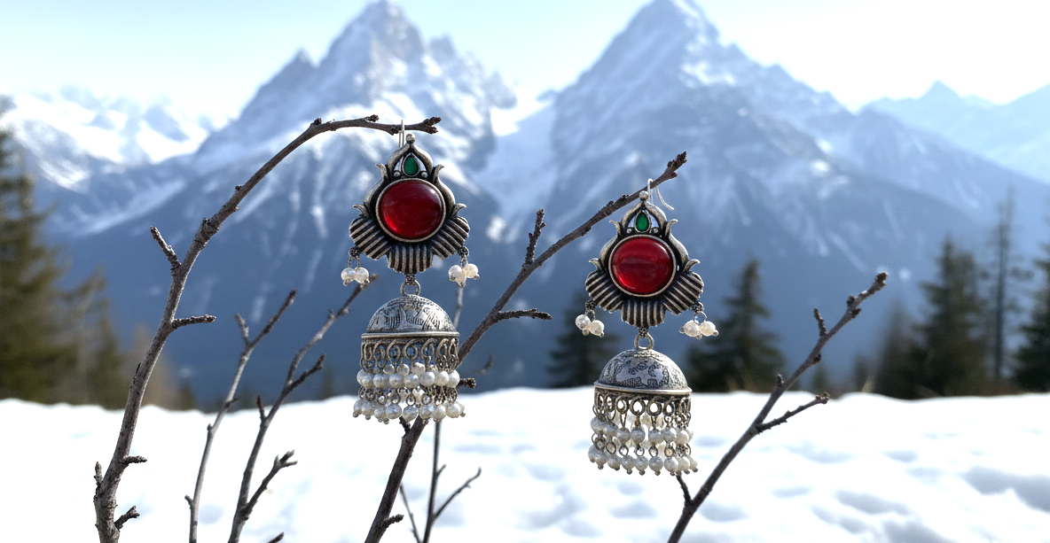 Anandam metal jhumki earrings