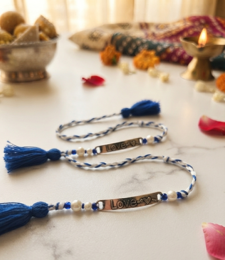 Love rakhi for brothers | Silver color rakhi for brothers