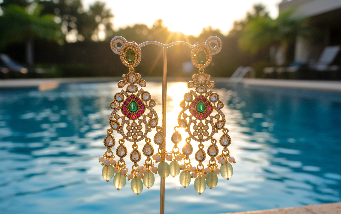 Madhulika AD stone earrings