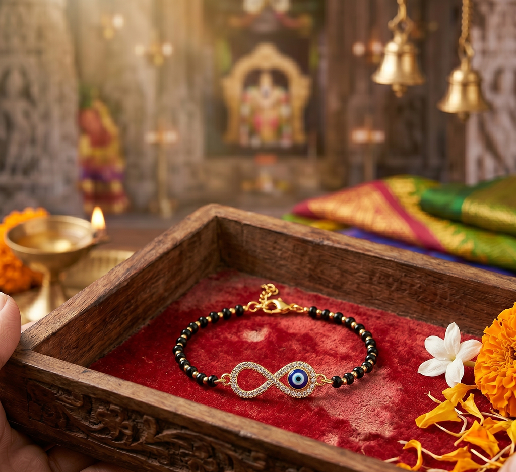 Tara N Tripti Designs - TNT Evil Eye Mangalsutra Bracelet for Women, Multi-Purpose Bracelet with evil eye