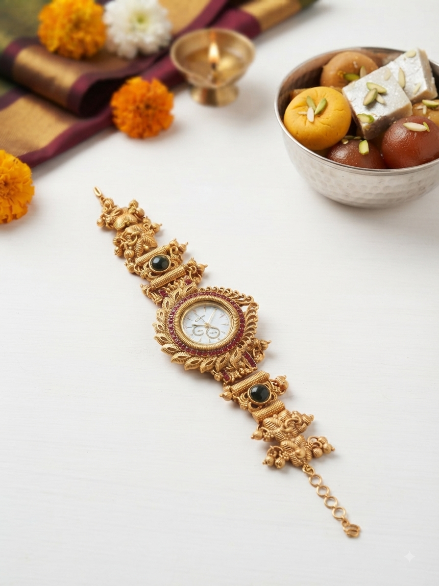 Heritage Watch for Women| Bracelet rakhis for Bhabhi| Heritage Collection- Design 2
