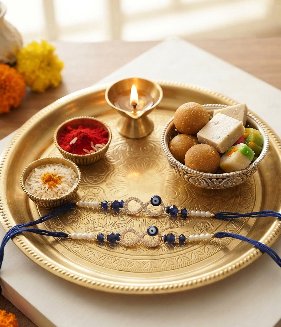 Infinity evil eye rakhi for brother | Infinite brother sister bond