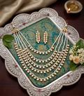Elegant Pearl & Kundan Multi-Layered Groom Necklace | Groom Jewellery | Sherwani Mala | Groom Styling