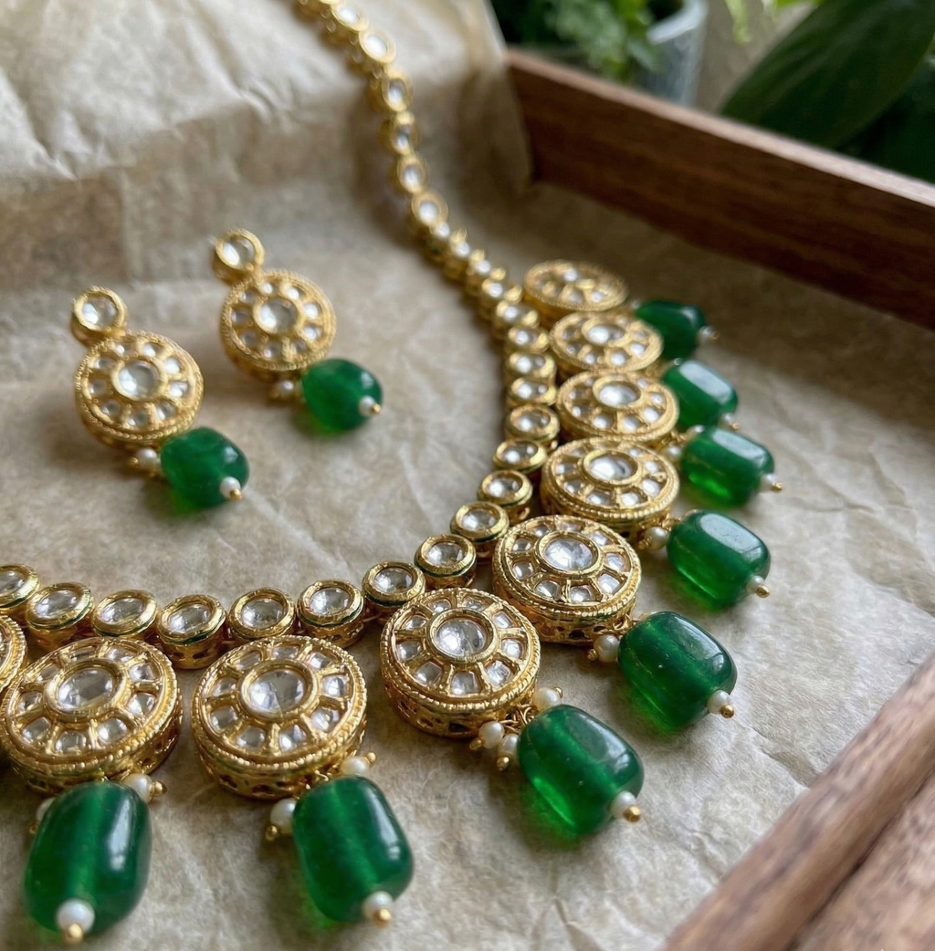 Afshaa kundan long necklace set