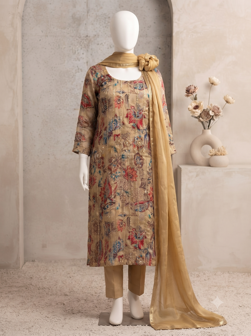 Tissue Organza unstitched suit for women | Pure fabric for traditional wear