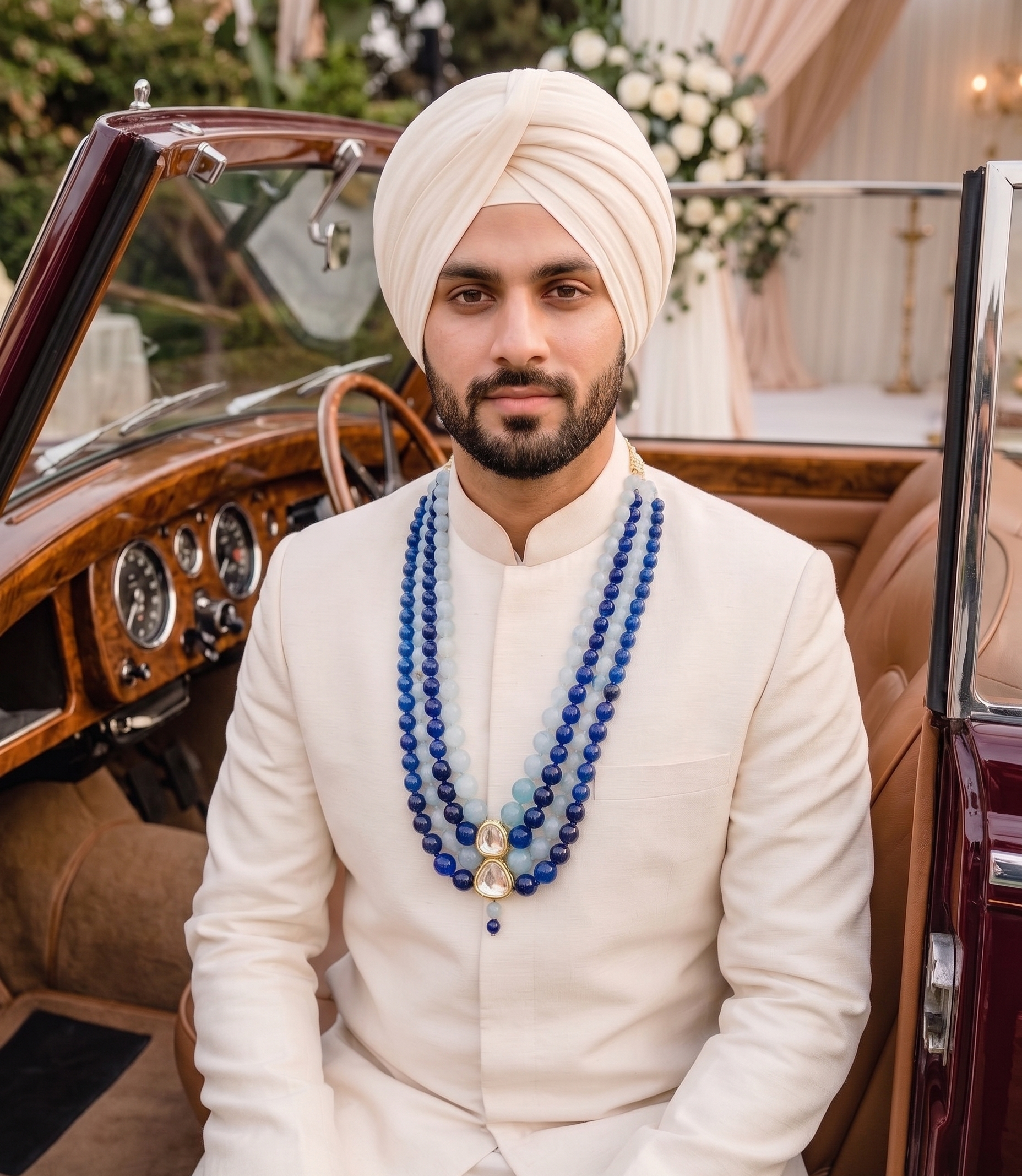 Neelkanth long necklace | Kundan and Blue Beads Necklace | Long Layered Necklace