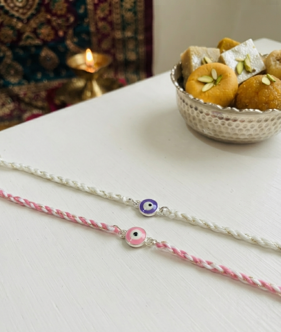 Evil eye rakhis for kids / toddlers | Pack of 2| Rakhis for tiny hands