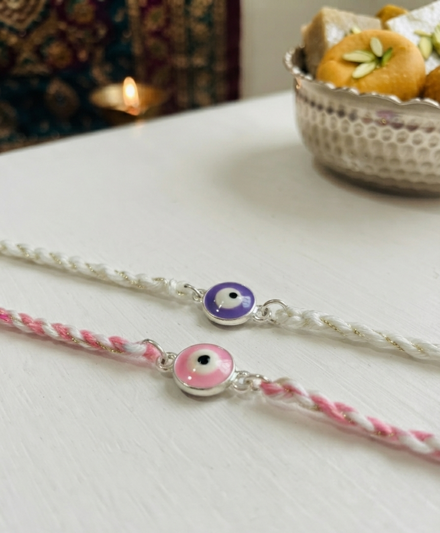 Evil eye rakhis for kids / toddlers | Pack of 2| Rakhis for tiny hands