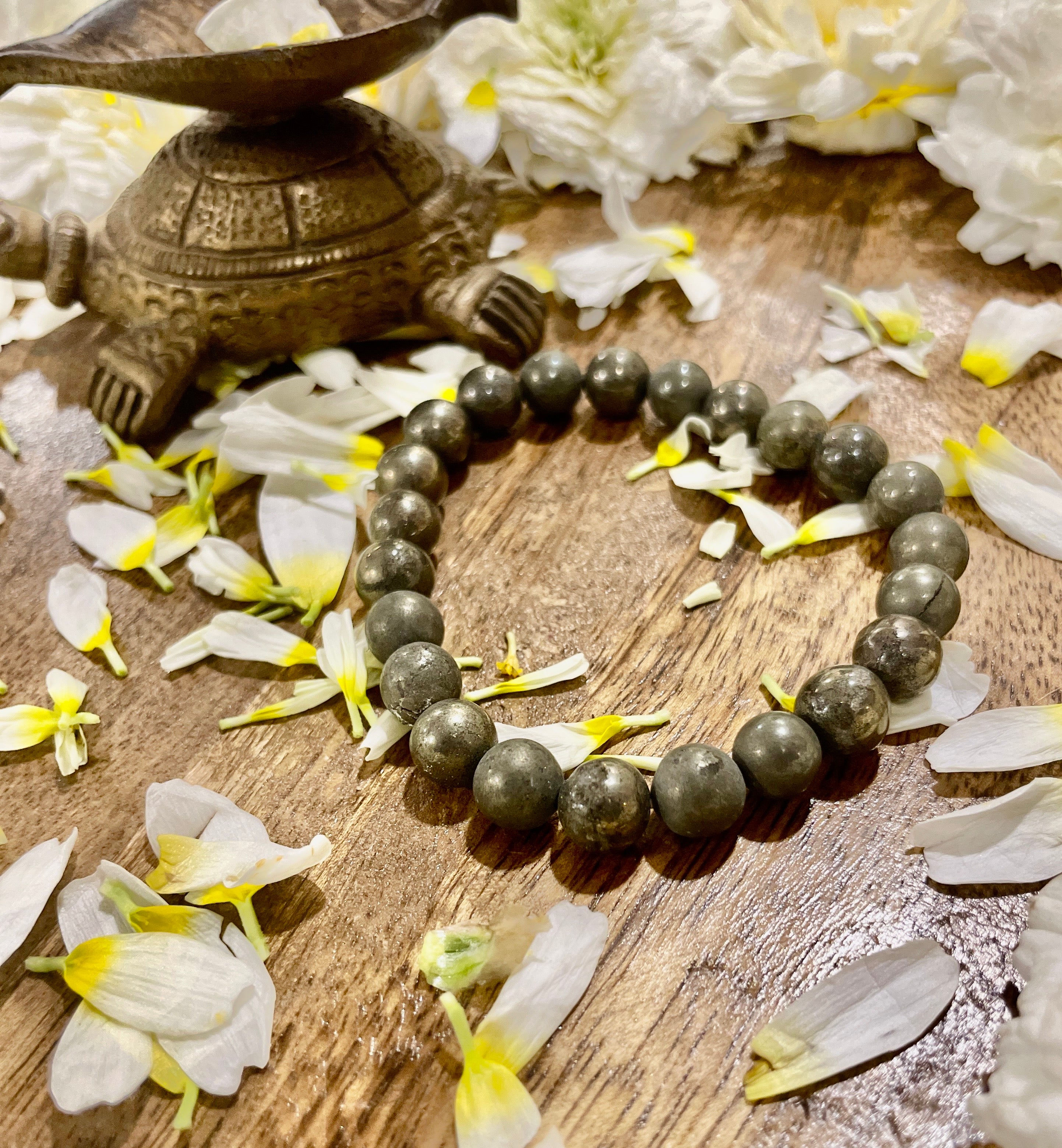 Richie rich combo- pack of 2 bracelets- Pyrite and Black Tourmaline- 6mm each