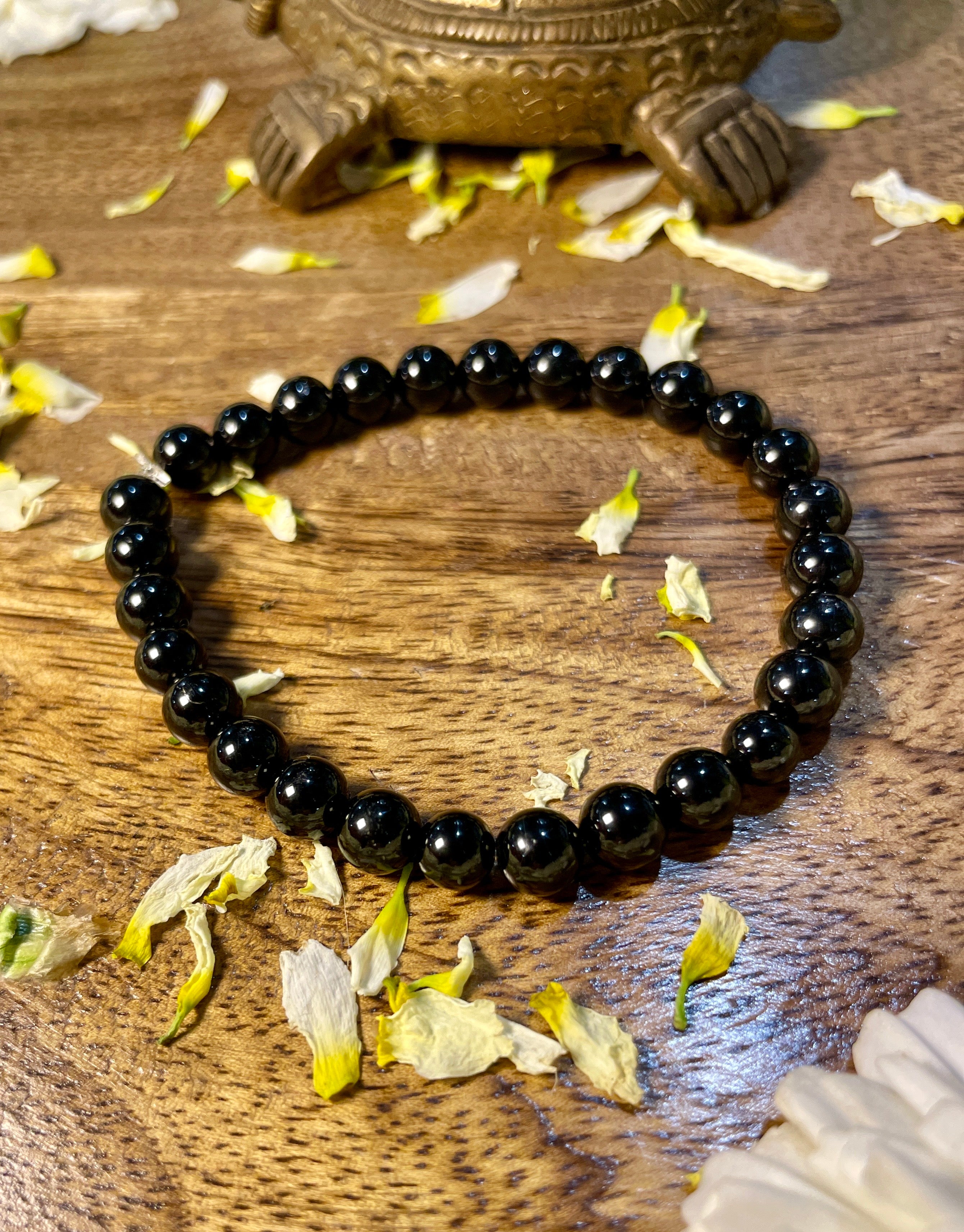 Richie rich combo- pack of 2 bracelets- Pyrite and Black Tourmaline- 6mm each
