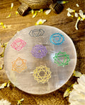 The seven chakra Selenite plate for crystal charging