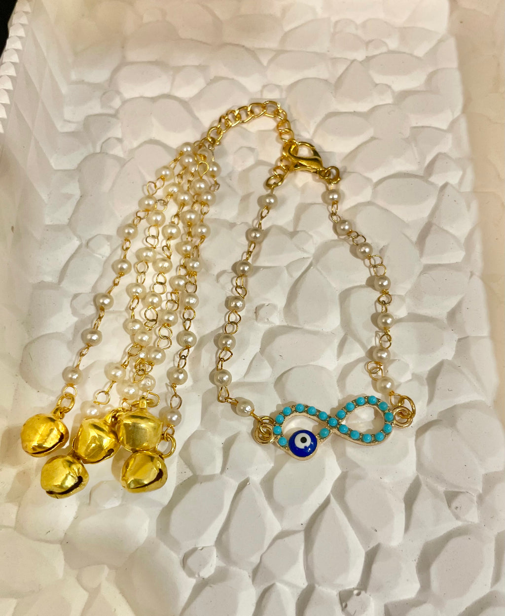 Blue evil eye Lumba rakhi for bhabhi- ghungroo lumba bracelet