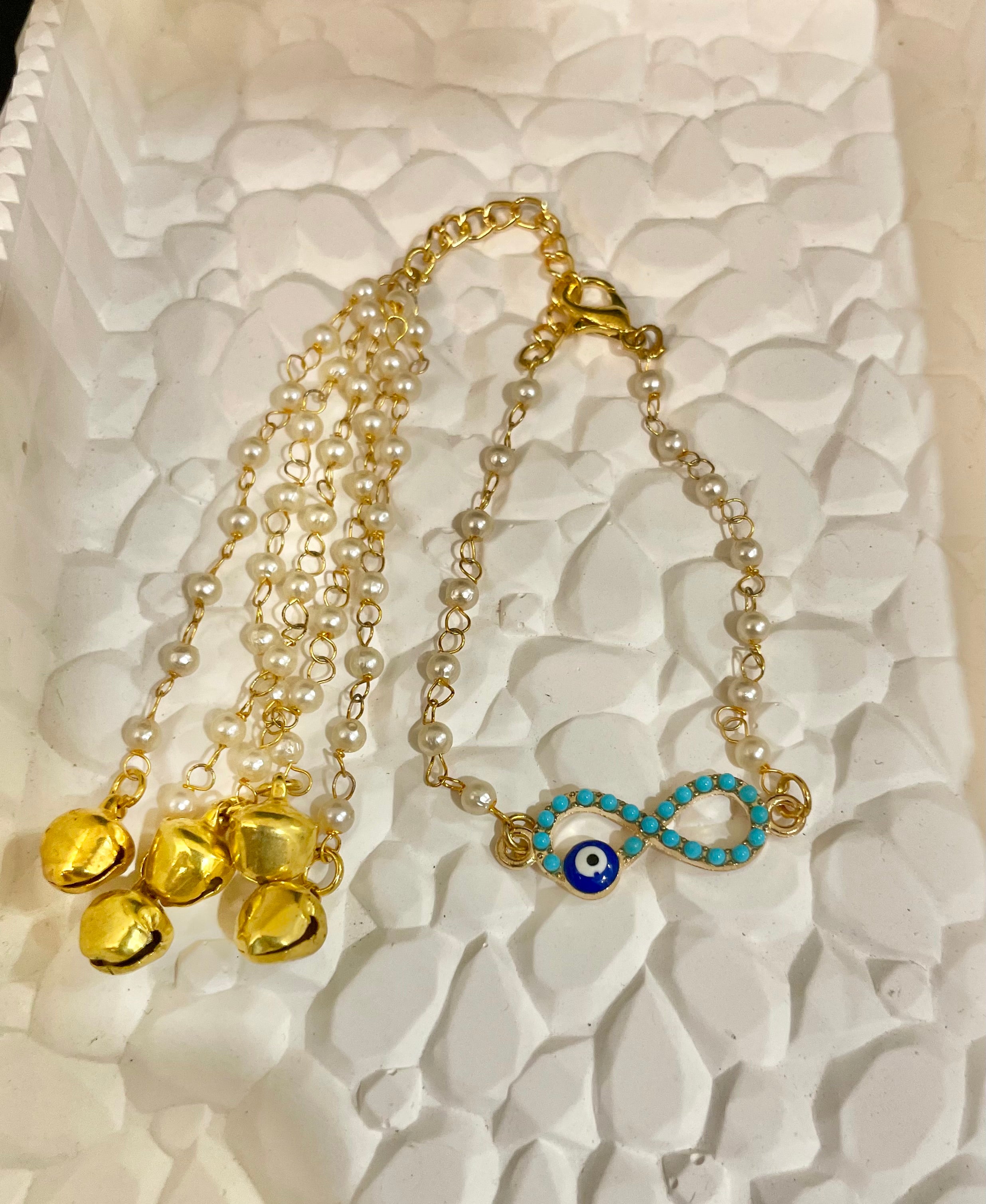 Blue evil eye Lumba rakhi for bhabhi- ghungroo lumba bracelet