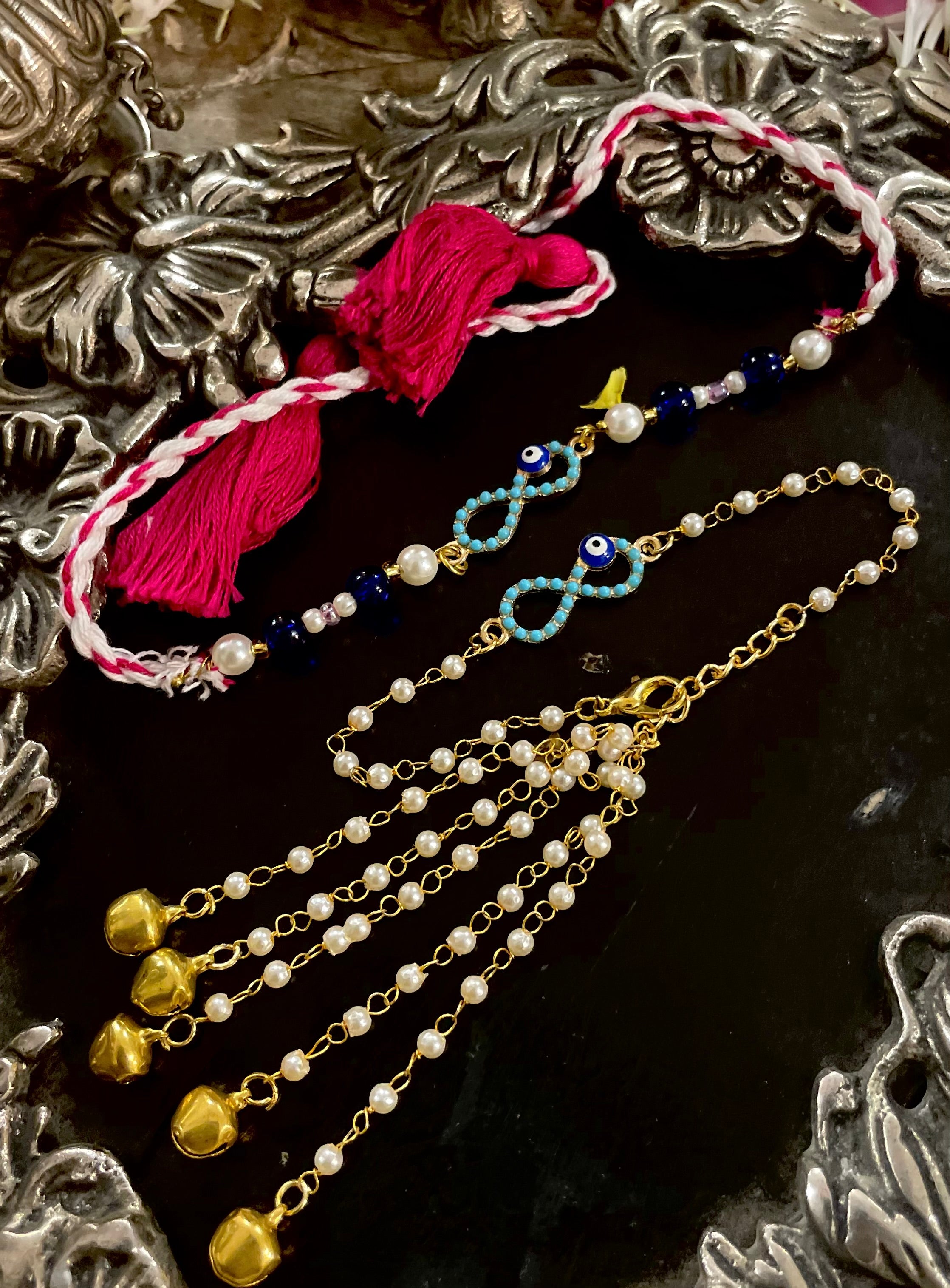 Evil eye Rakhi combo for Bhai and bhabhi- Pack of 2