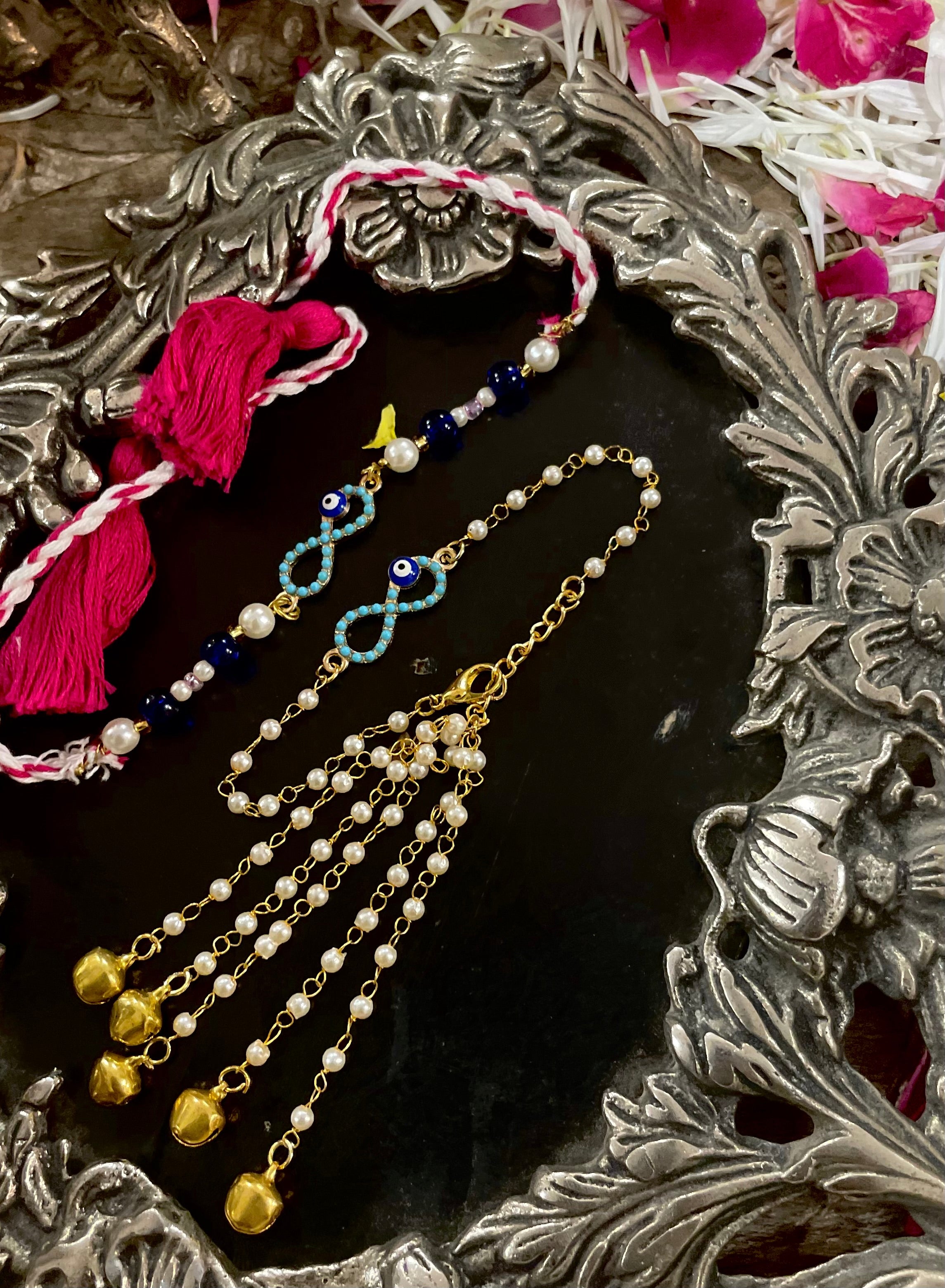 Evil eye Rakhi combo for Bhai and bhabhi- Pack of 2