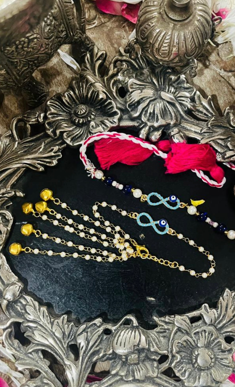 Evil eye Rakhi combo for Bhai and bhabhi- Pack of 2