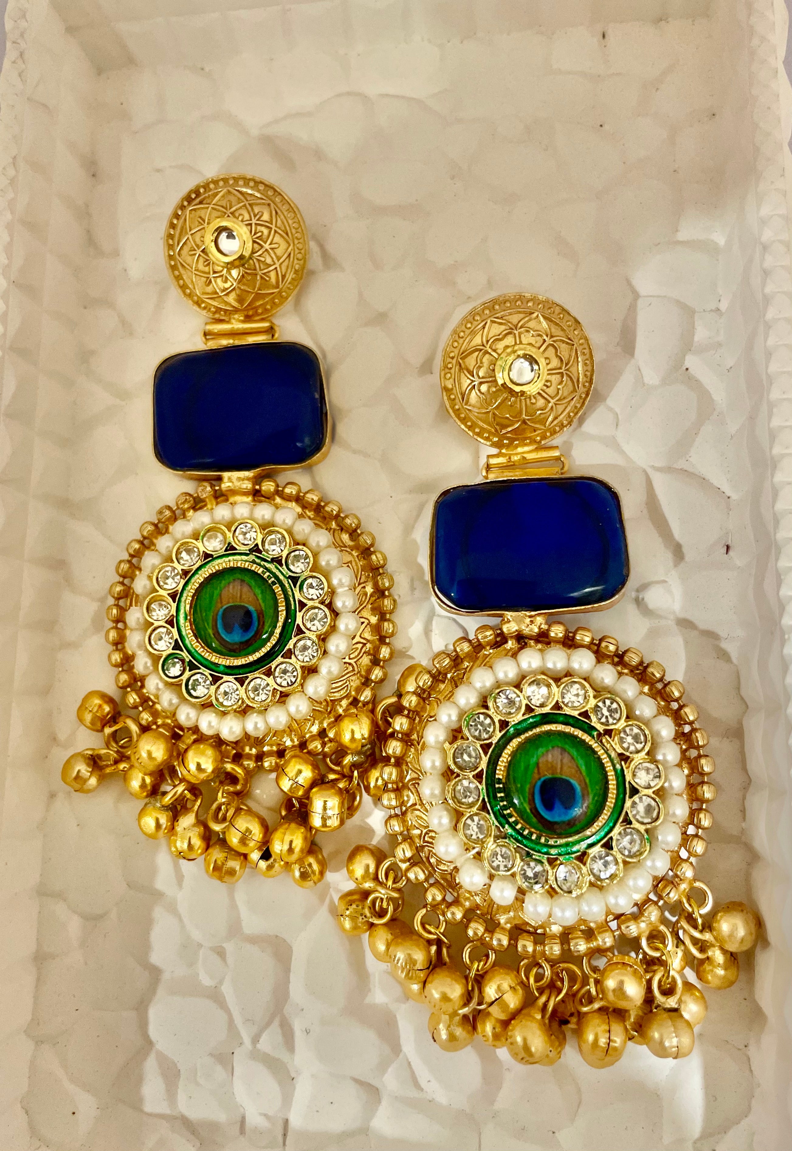 Morni brass jhumar earrings