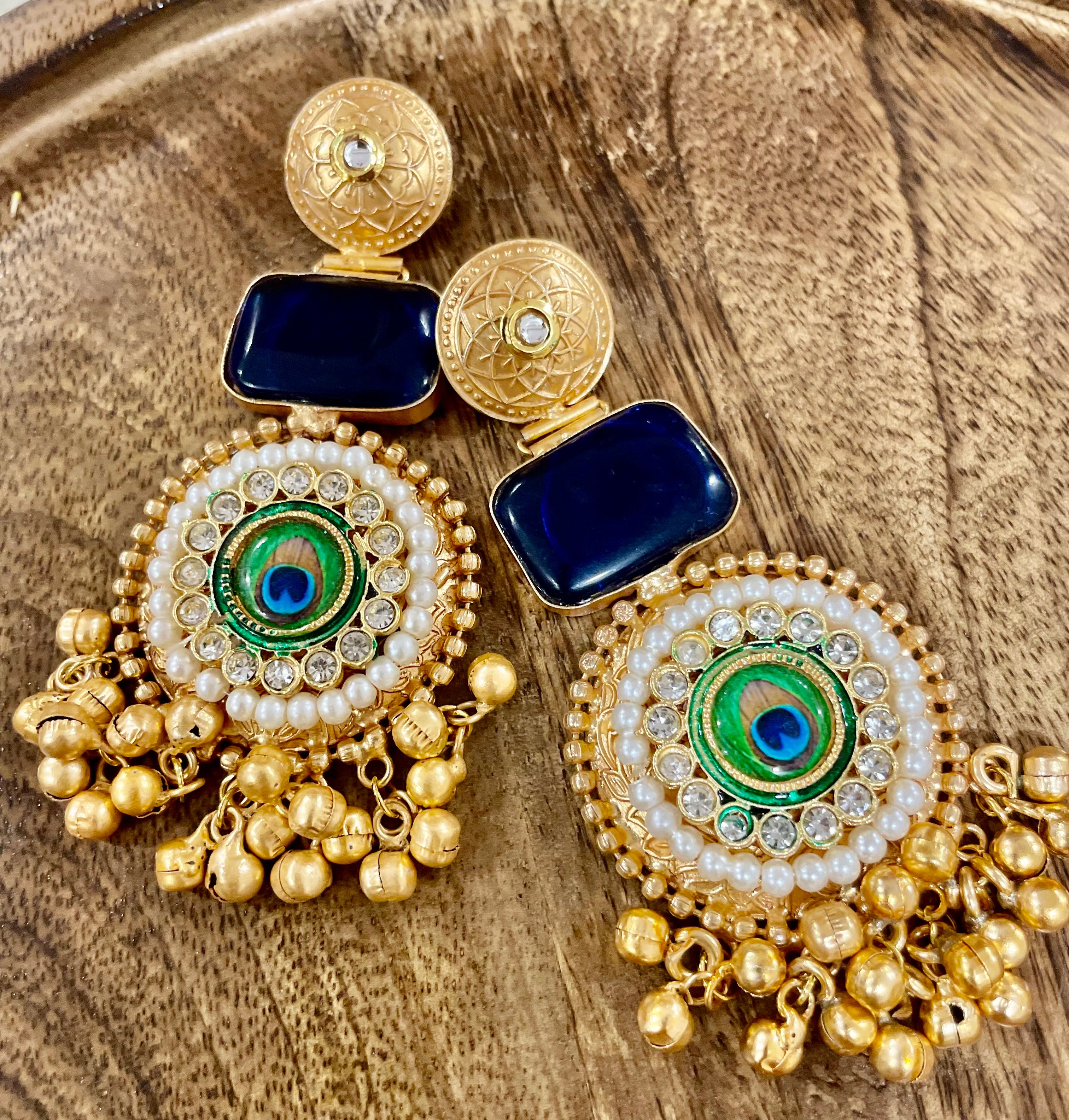 Morni brass jhumar earrings