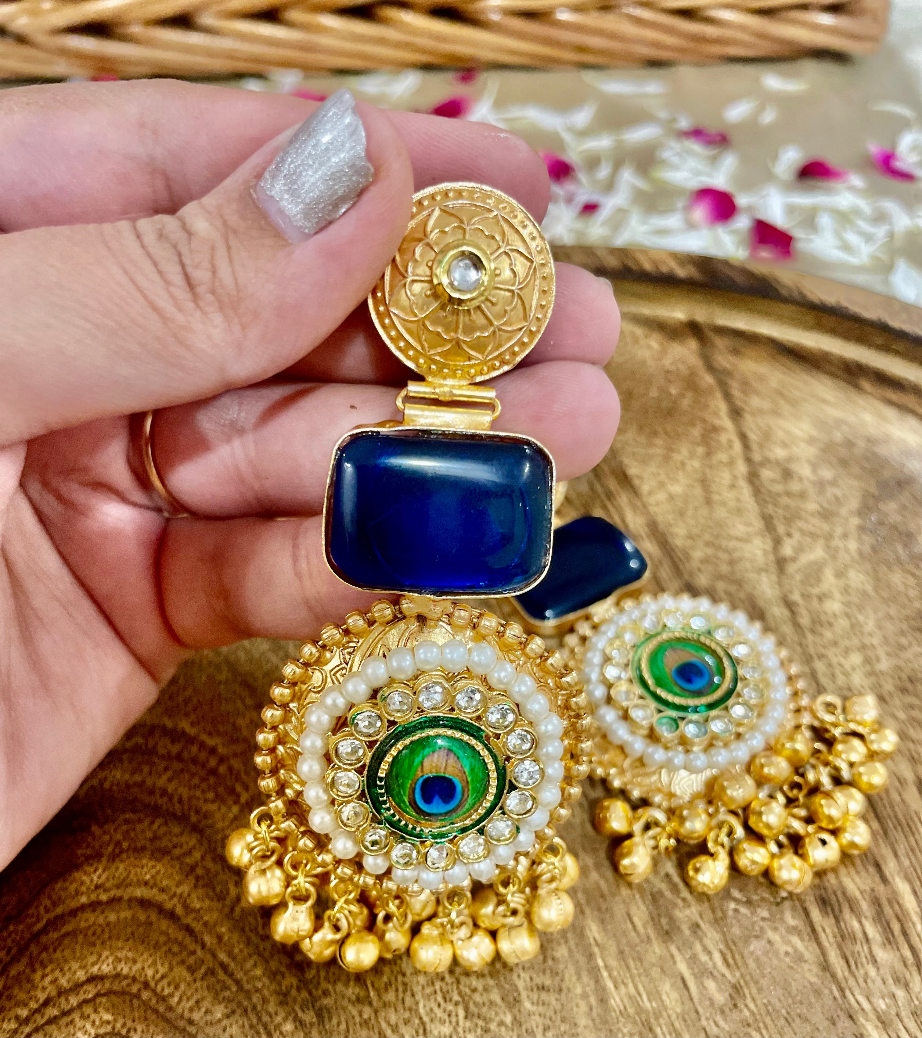 Morni brass jhumar earrings