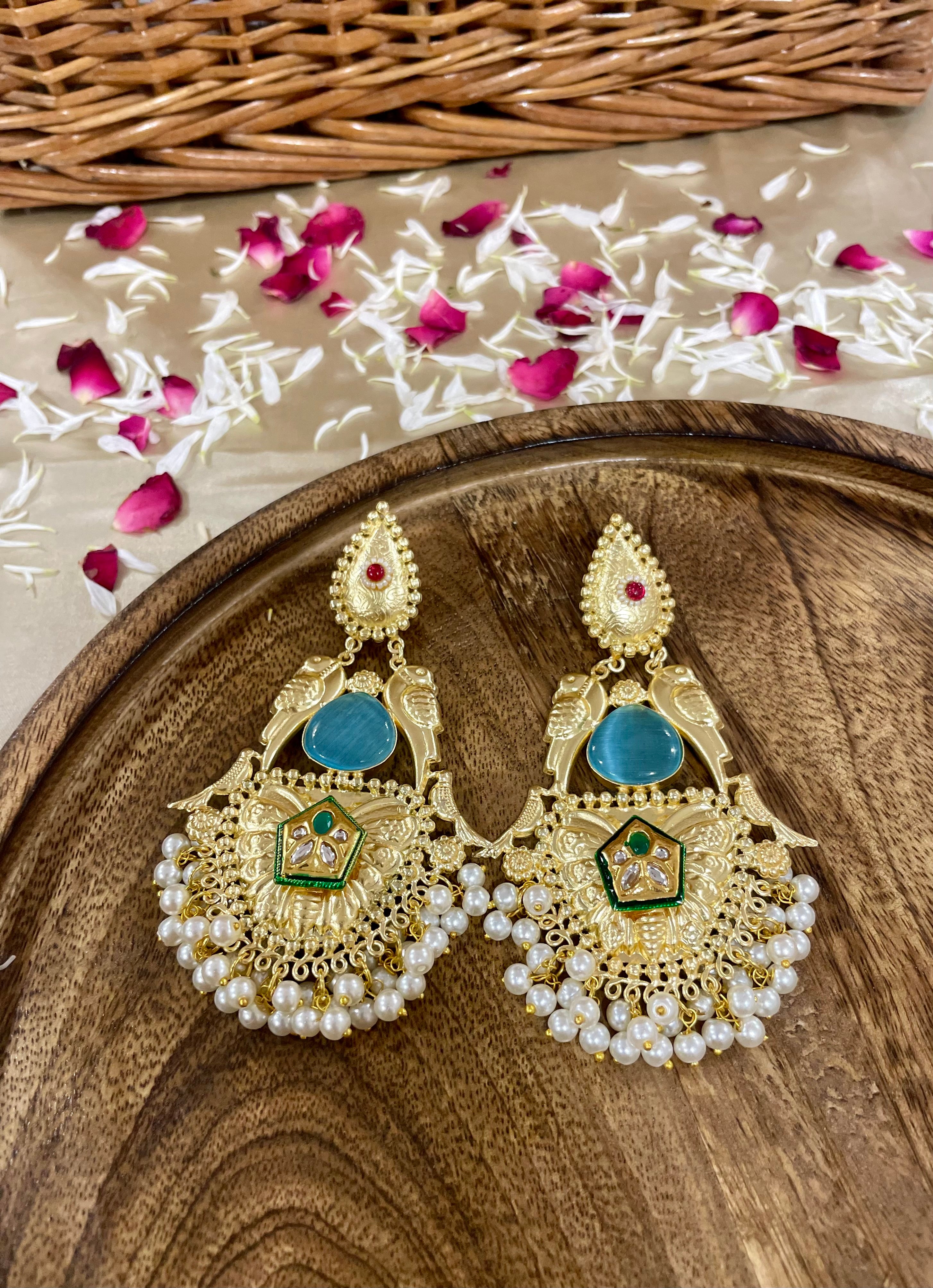 Bhagyashri brass jhumar earrings for women