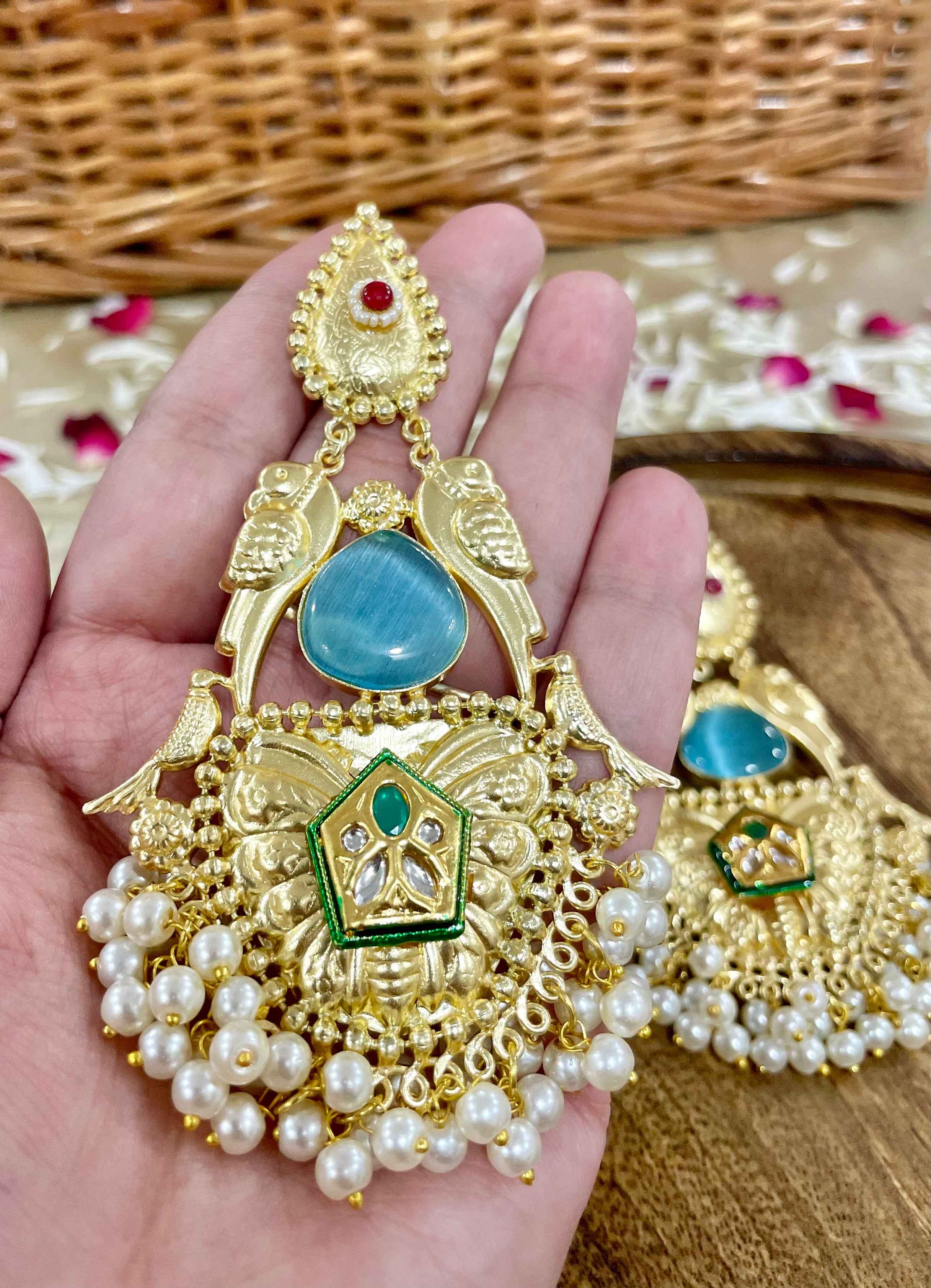 Bhagyashri brass jhumar earrings for women