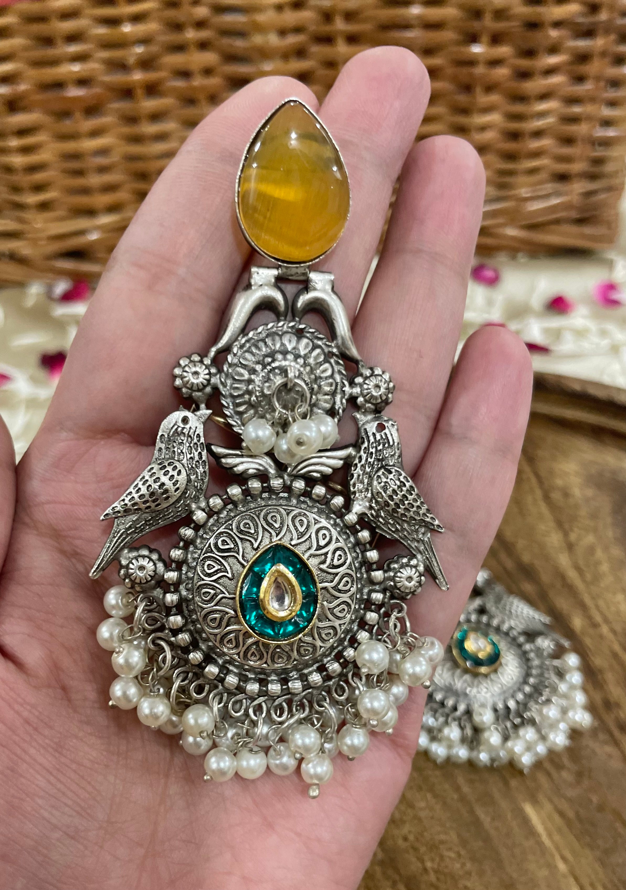 Pihu brass jhumkas