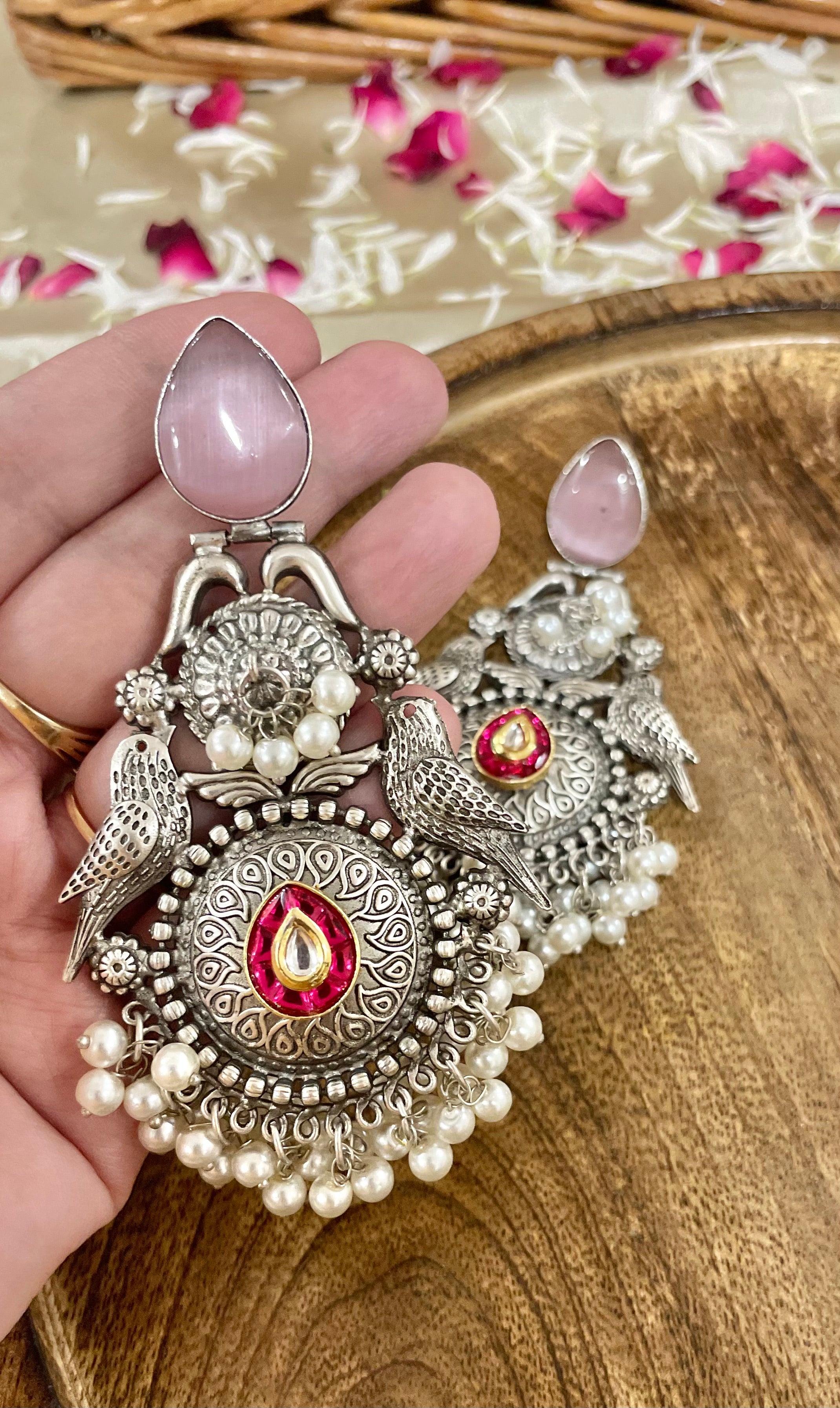 Pihu brass jhumkas