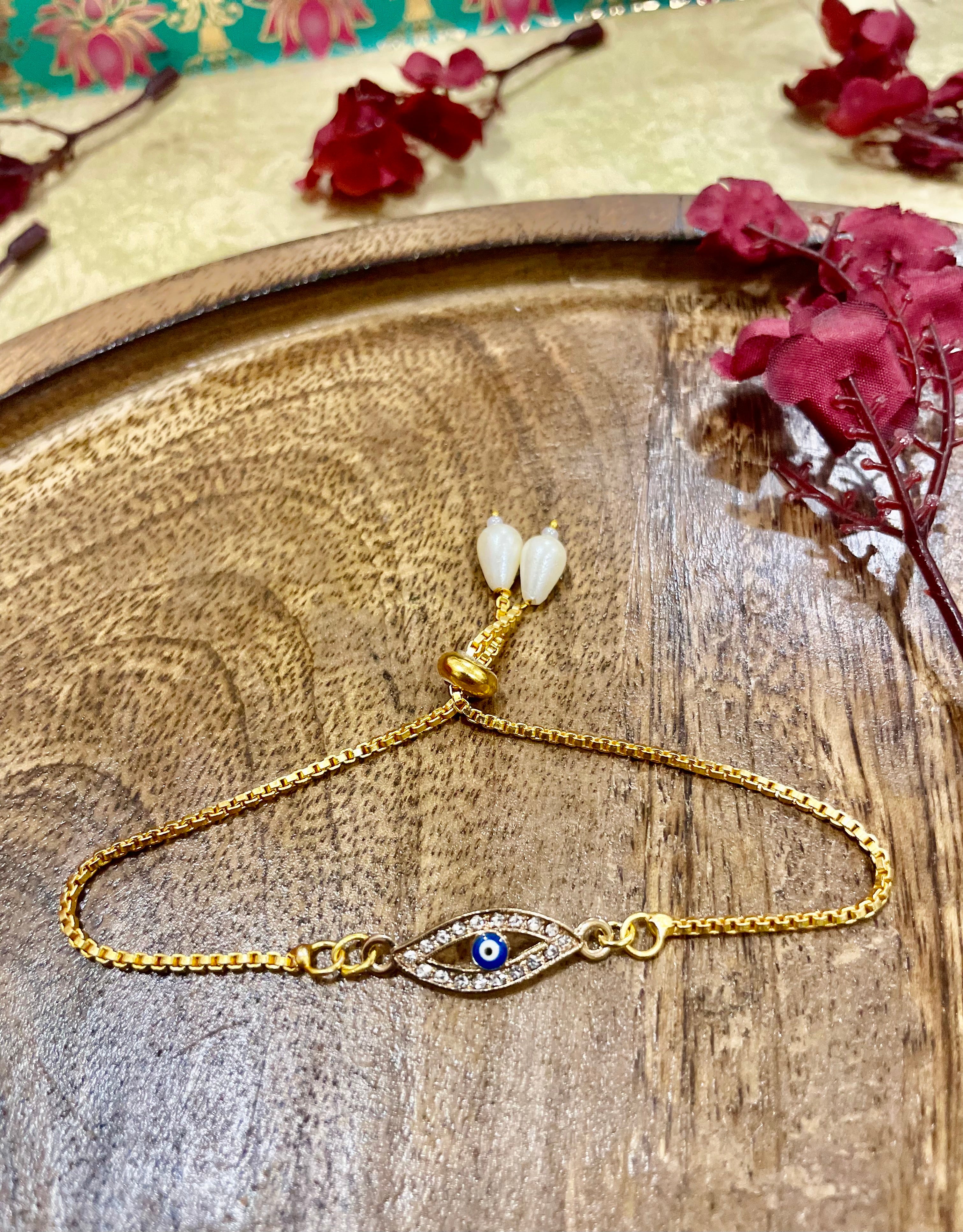 Evil eye adjutable bracelet lumba for bhabhi