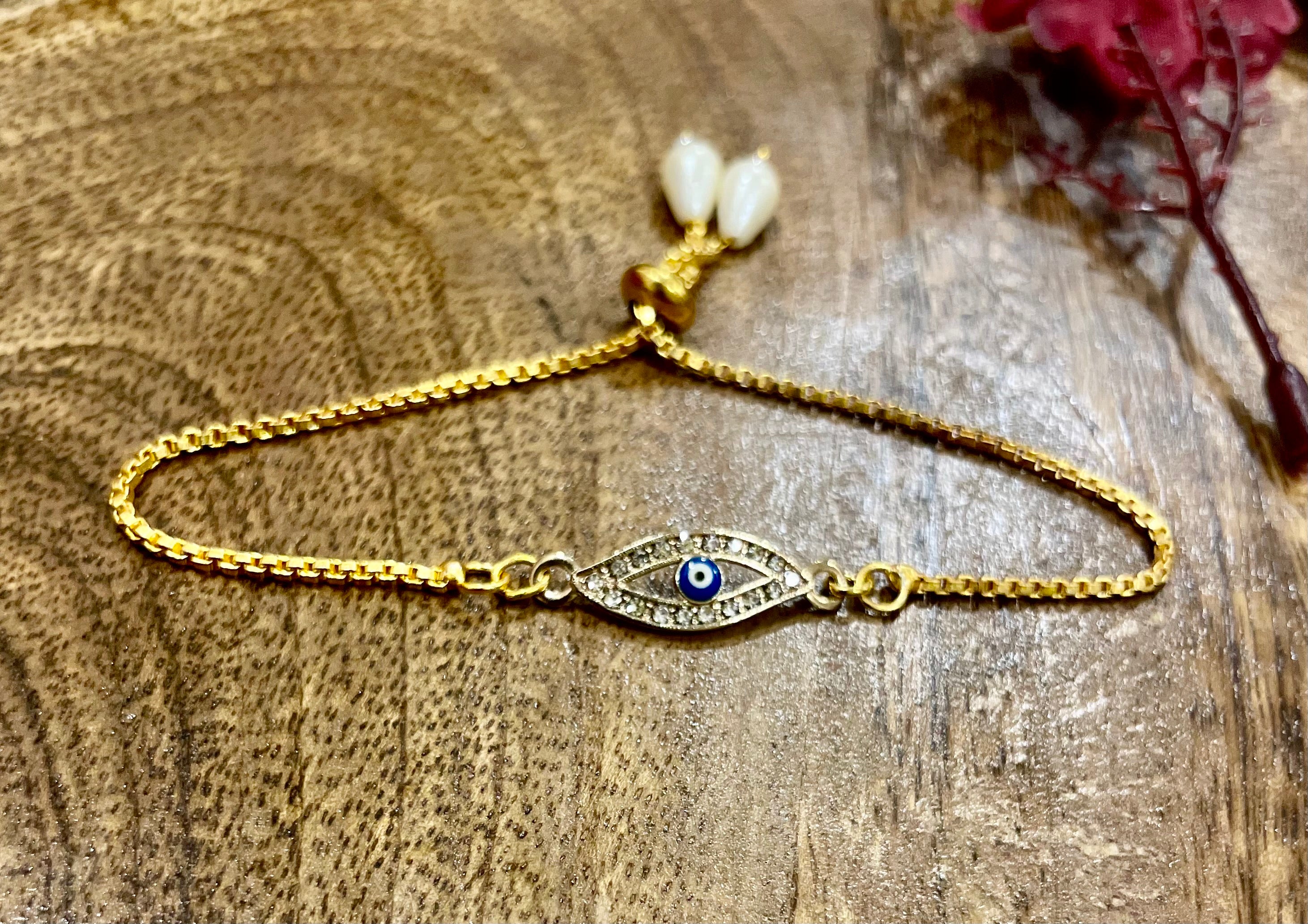 Evil eye adjutable bracelet lumba for bhabhi
