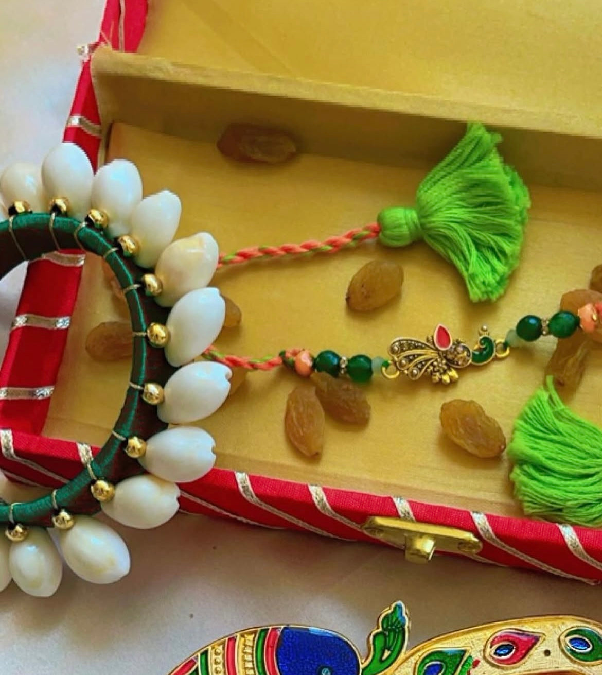 Peacock Rakhi Combo - Rakhi for bhai and bhabhi