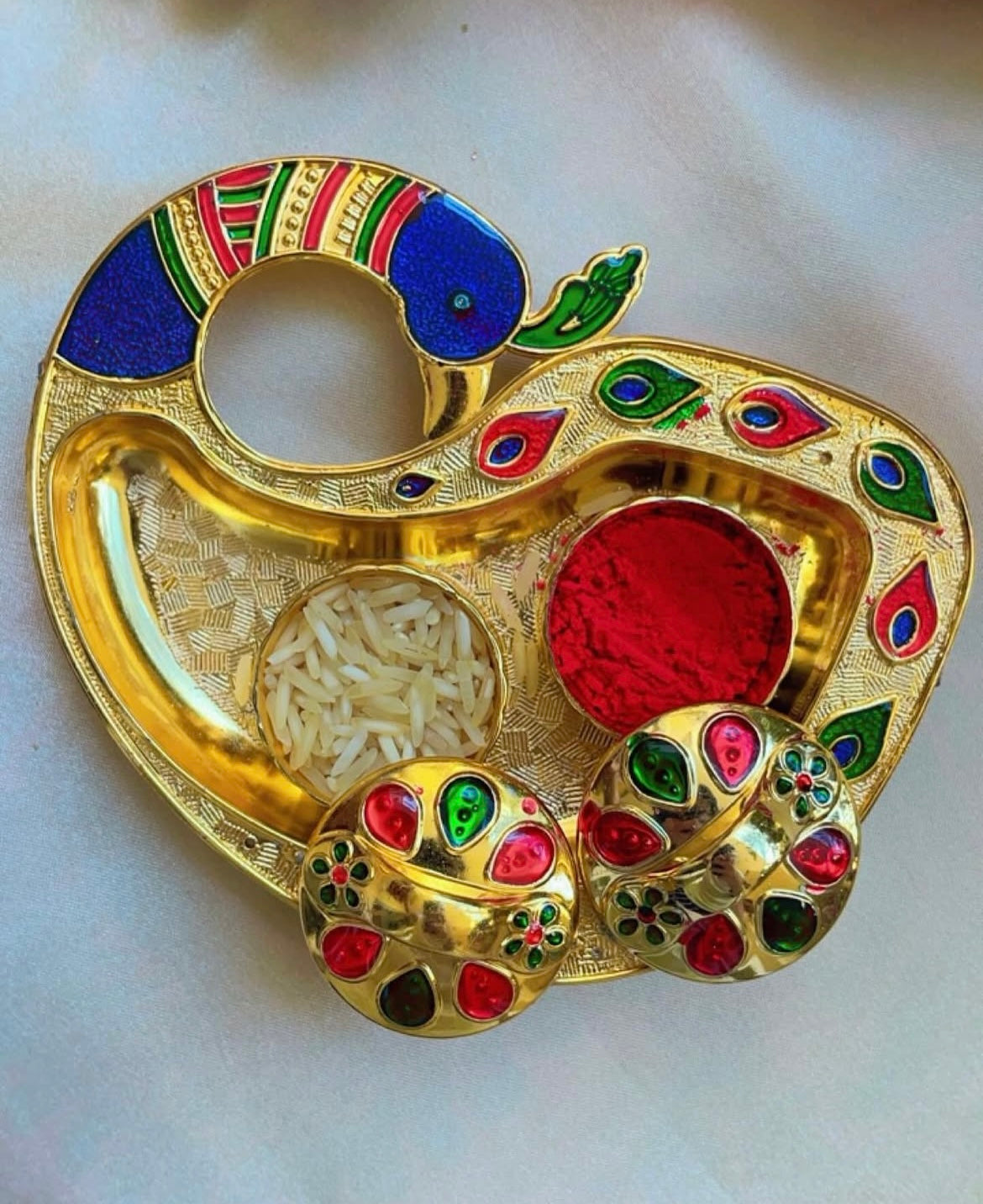 Red Ganesha rakhi combo - Rakhi for bhai and bhabhi