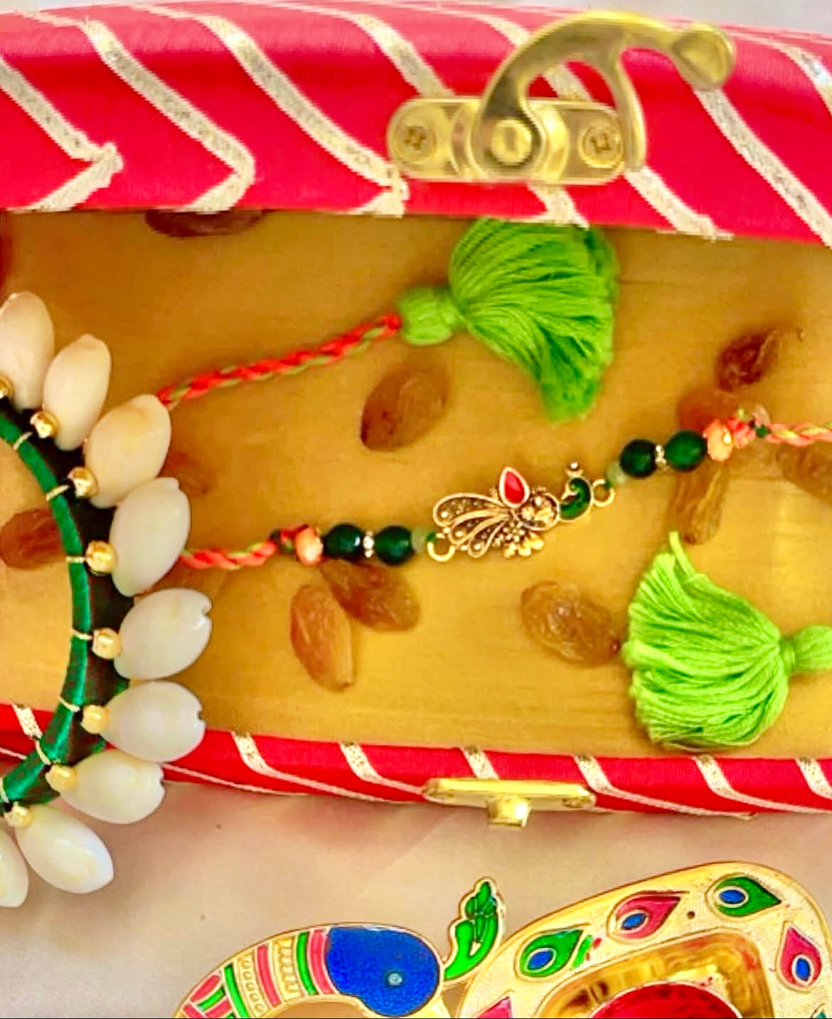 Peacock Rakhi Combo - Rakhi for bhai and bhabhi