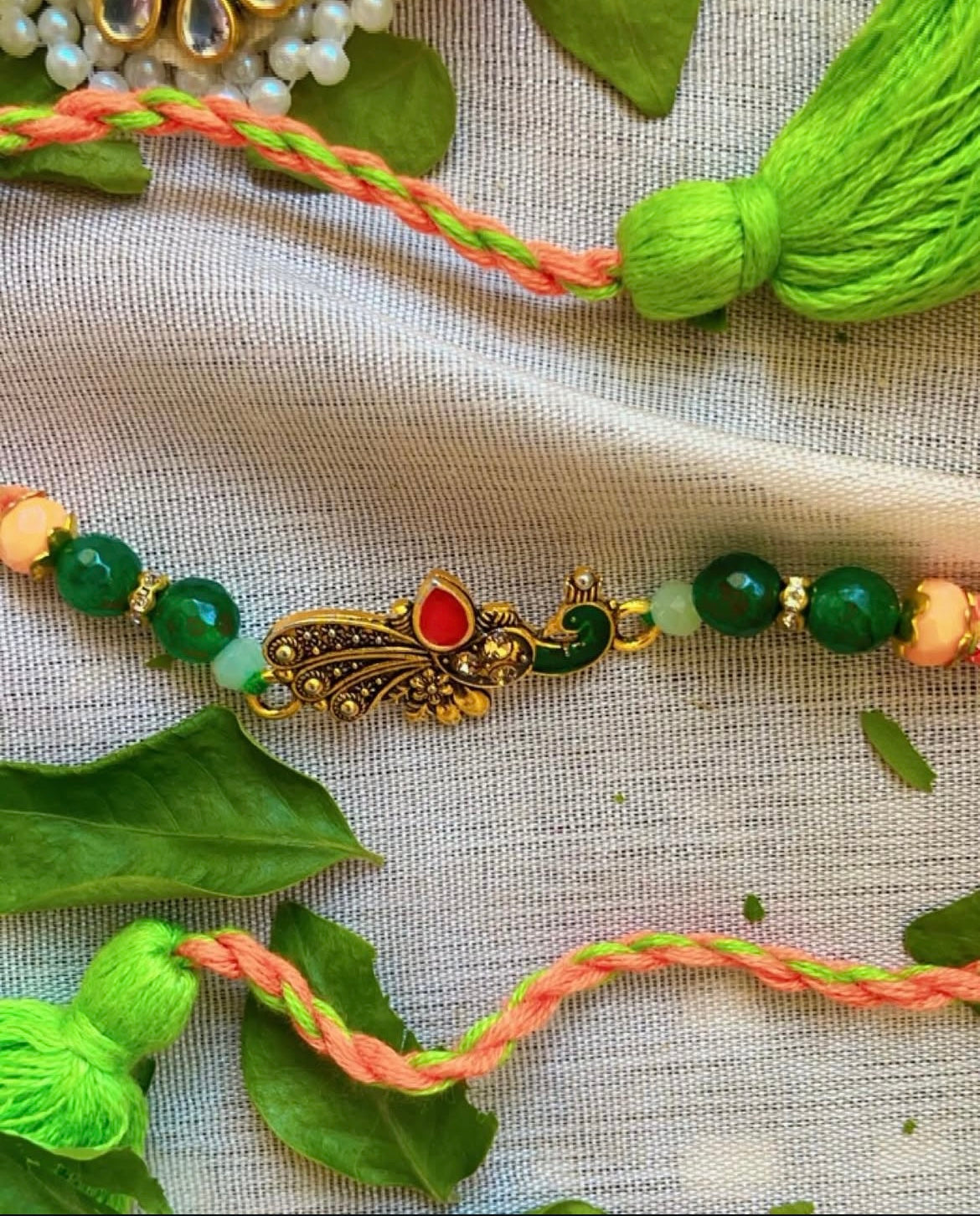 Peacock Rakhi Combo - Rakhi for bhai and bhabhi
