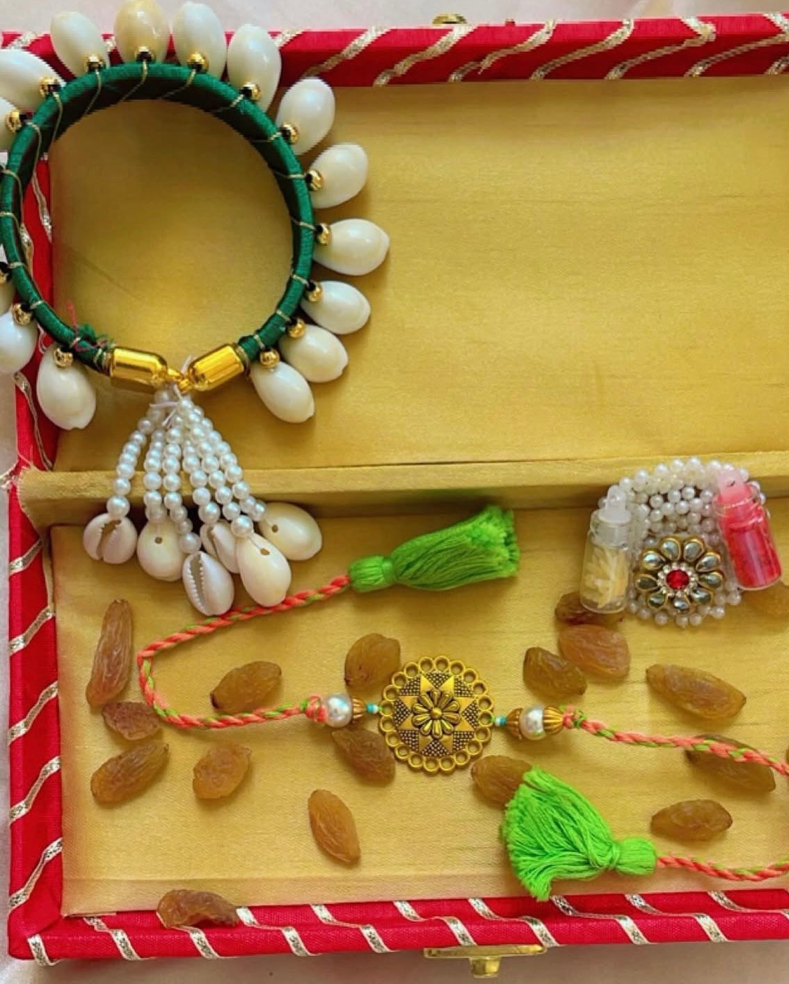 Swarna chakra rakhi combo- rakhi for bhai and bhabhi