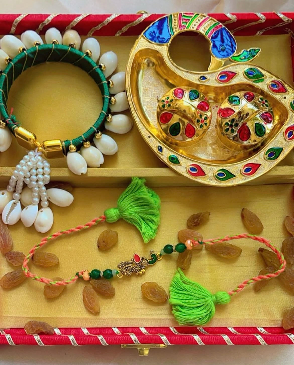 Peacock Rakhi Combo - Rakhi for bhai and bhabhi
