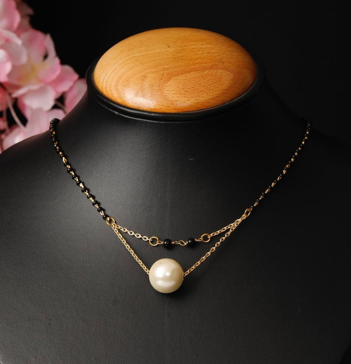 Stylish Pearl Mangalsutra for Women, Multi-Purpose Pendant Necklace with Crystal Beads