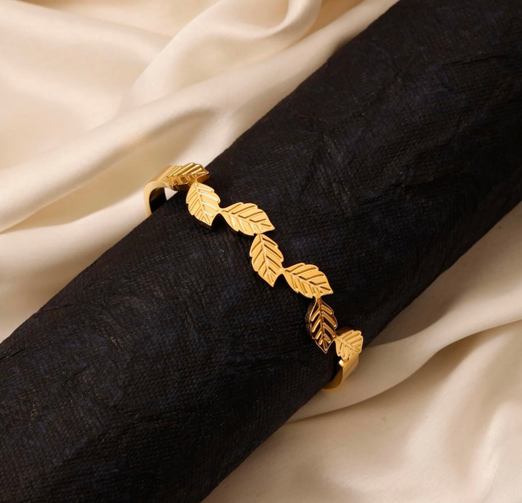 Kavya anti tarnish leaf bracelet for women and girls