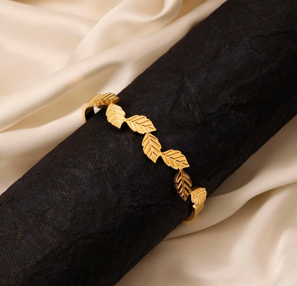 Kavya anti tarnish leaf bracelet for women and girls