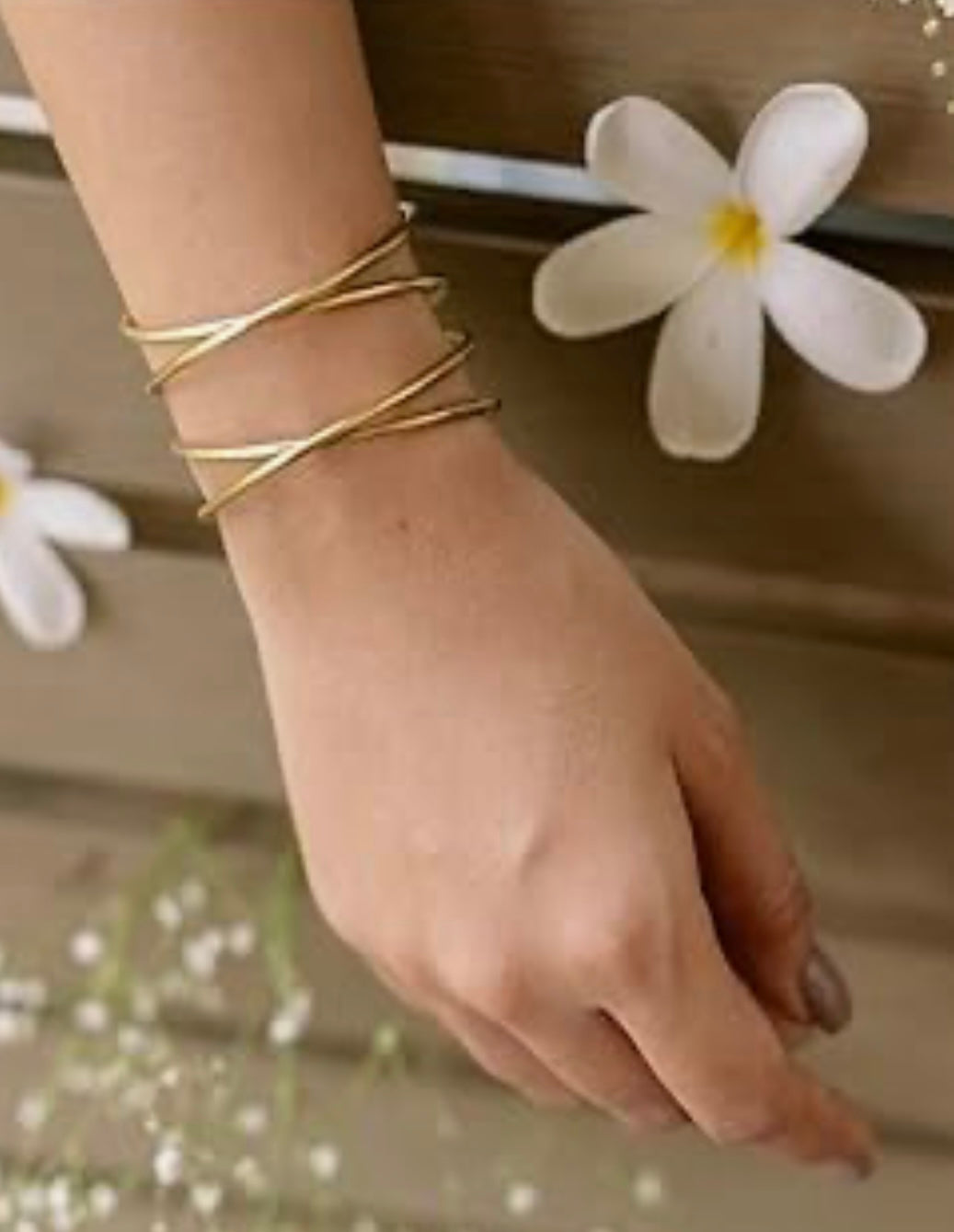 Meghna dual bangle style anti tarnish bracelet