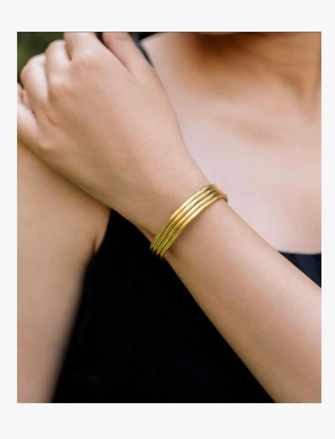 Sahira anti tarnish multi strand cuff bracelet