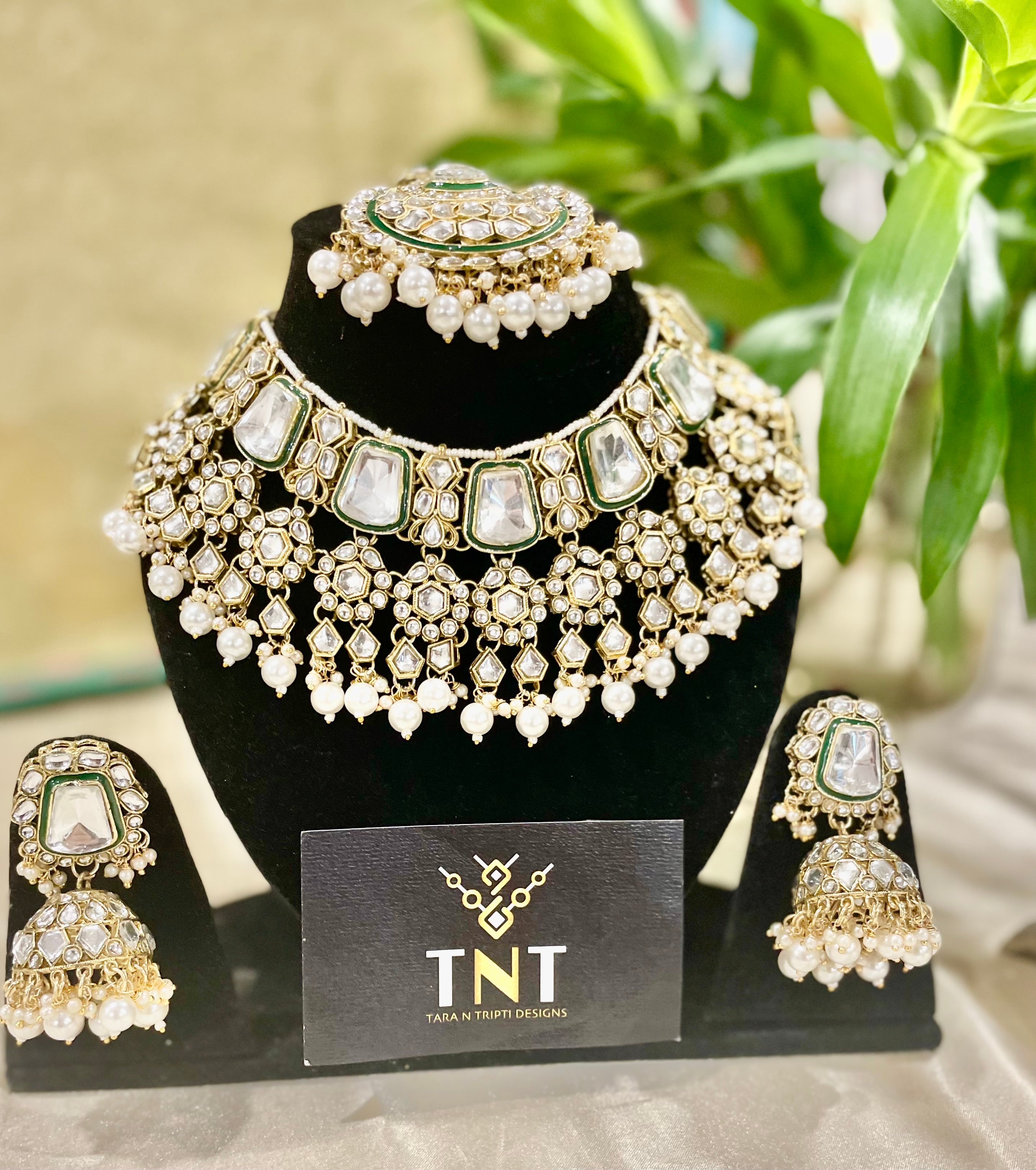 Shafa bridal necklace set - white