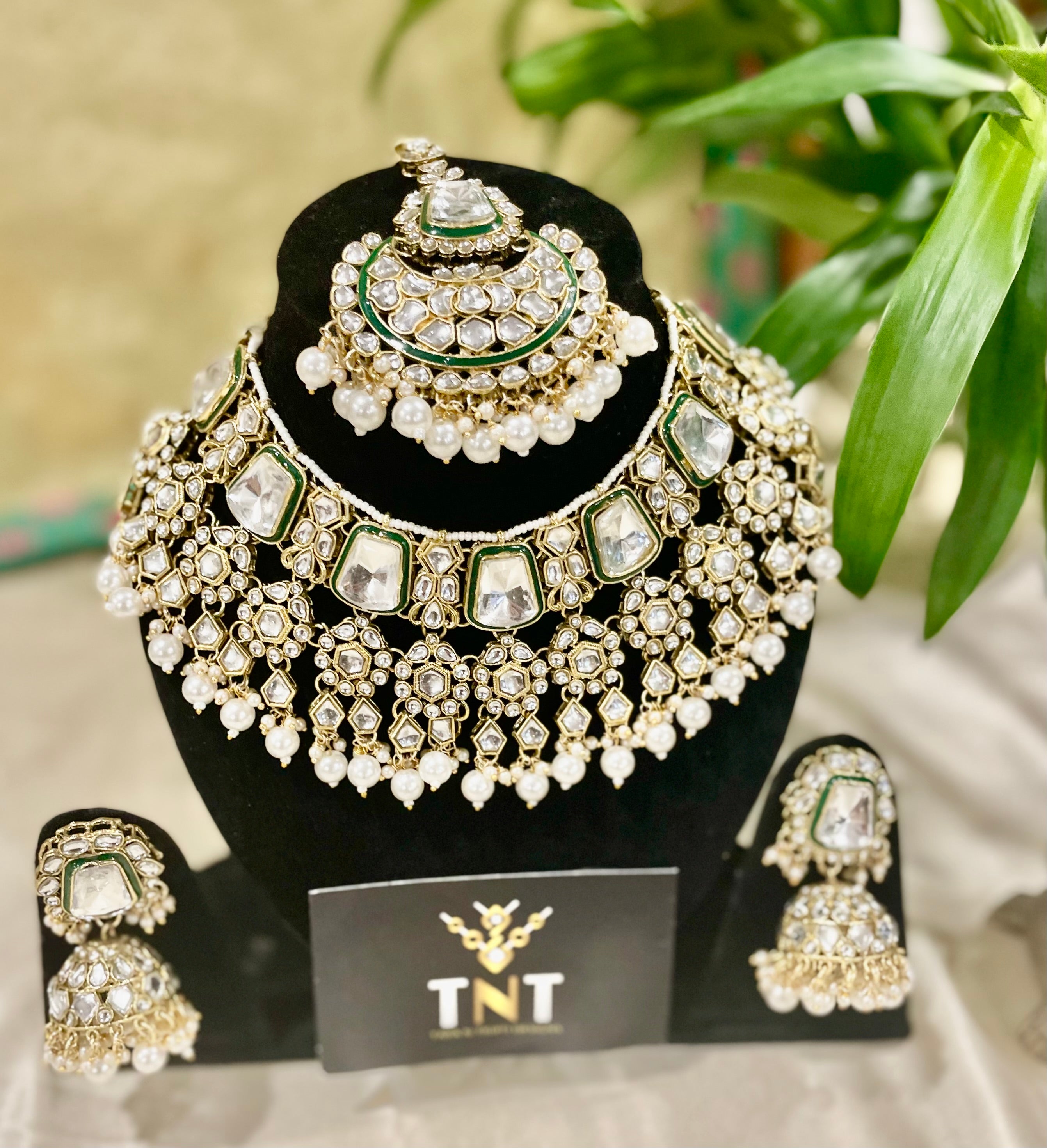Shafa bridal necklace set - white