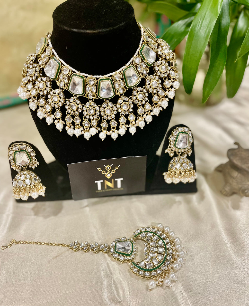 Shafa bridal necklace set - white