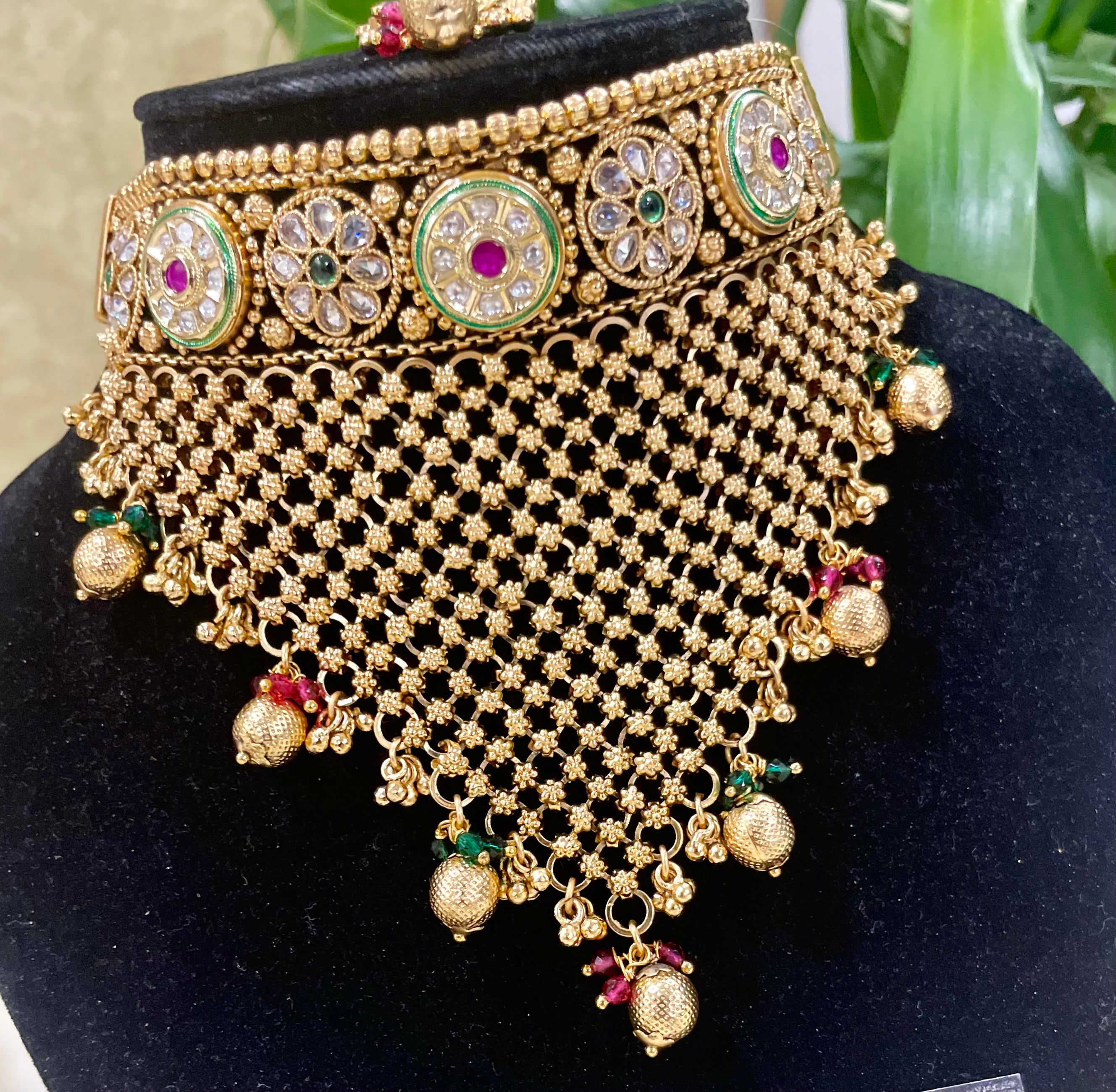 Maryam jali work rajwada necklace