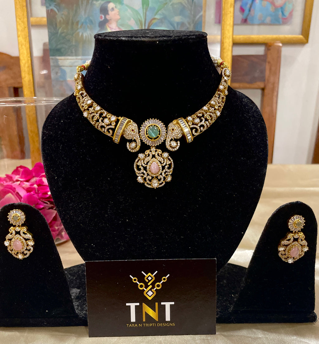 Gajanan American diamond necklace