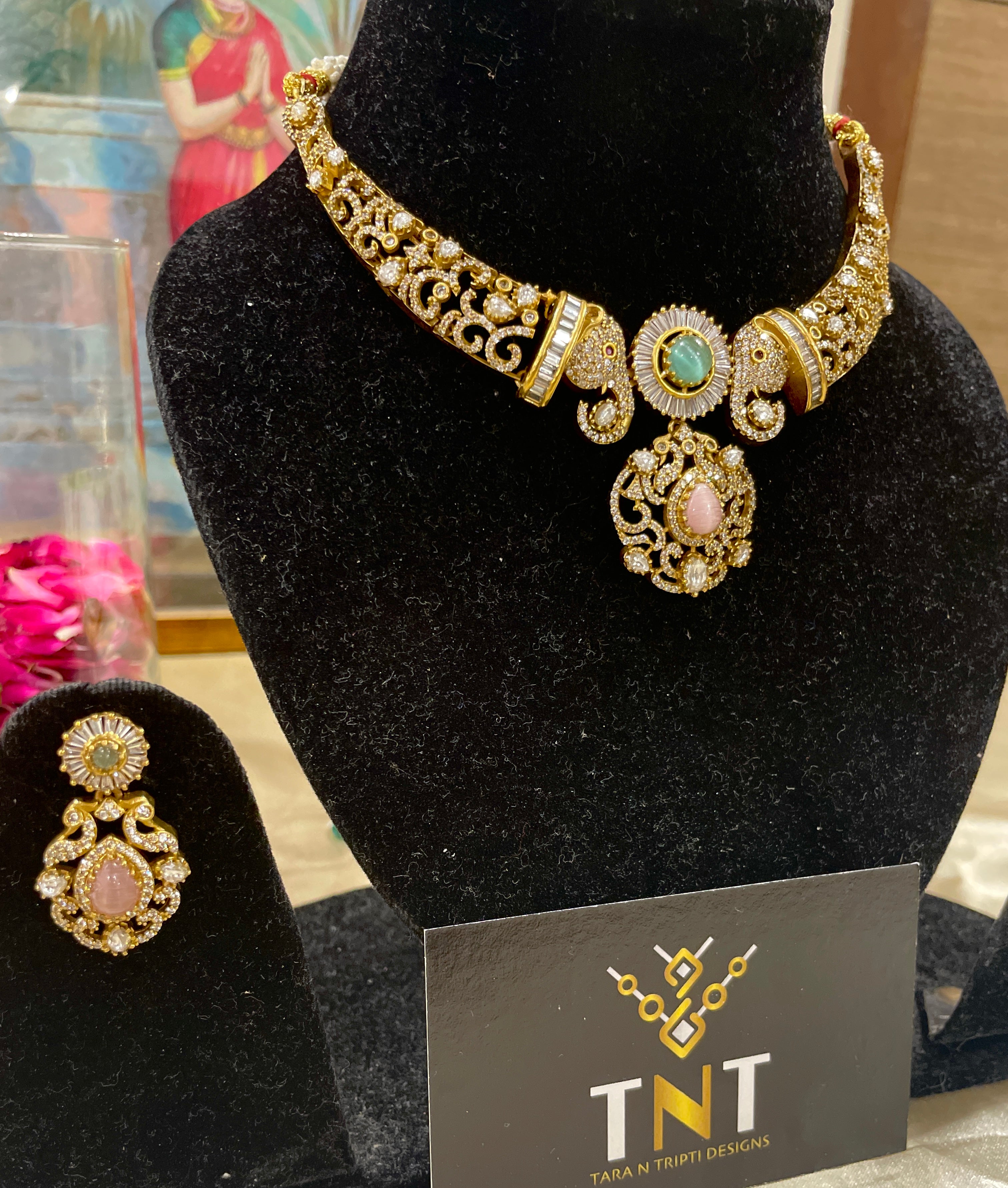 Gajanan American diamond necklace