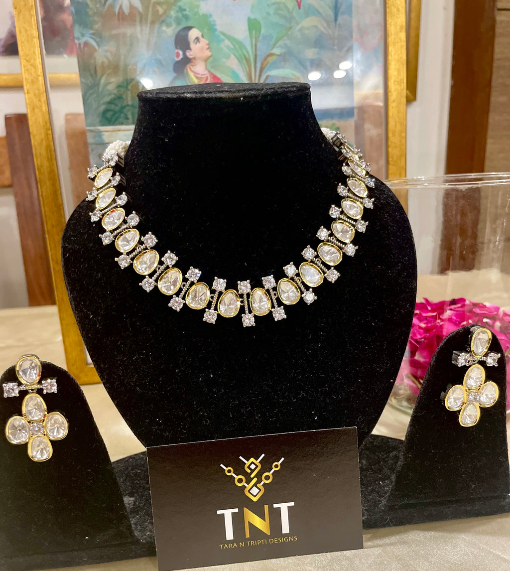 Tatvam mossanite necklace set