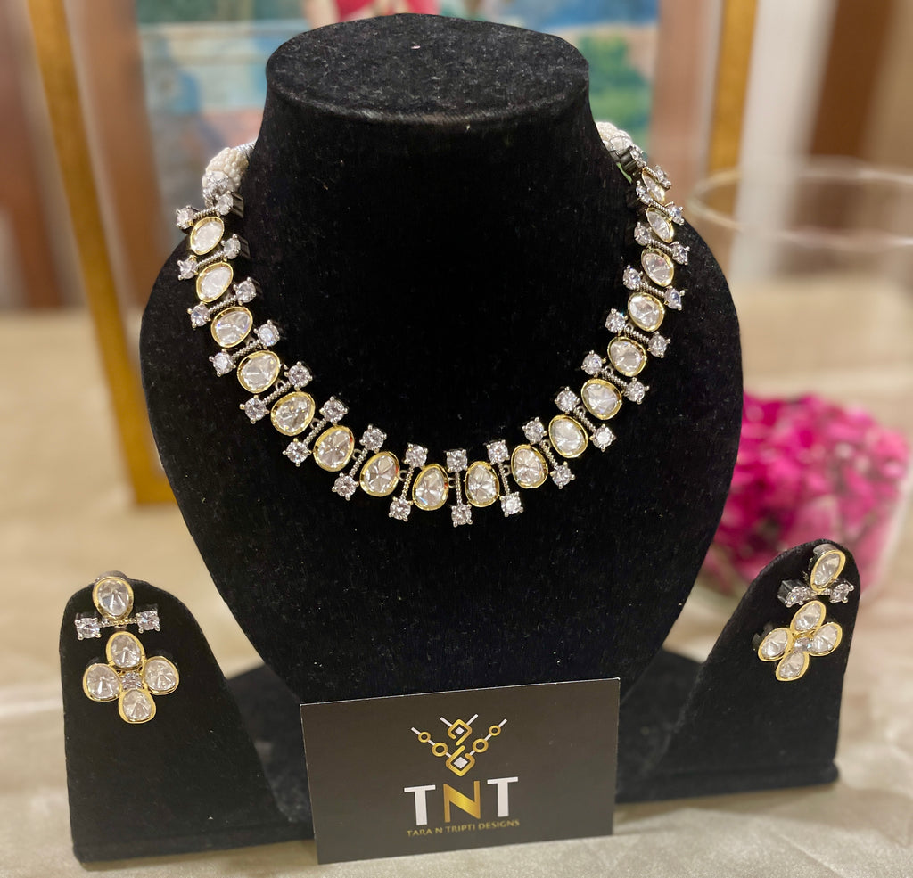 Tatvam mossanite necklace set